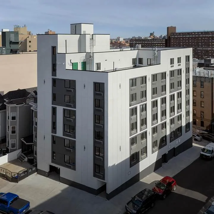 1952 Anthony Avenue, the Bronx: aerial view of the completed eight-story building